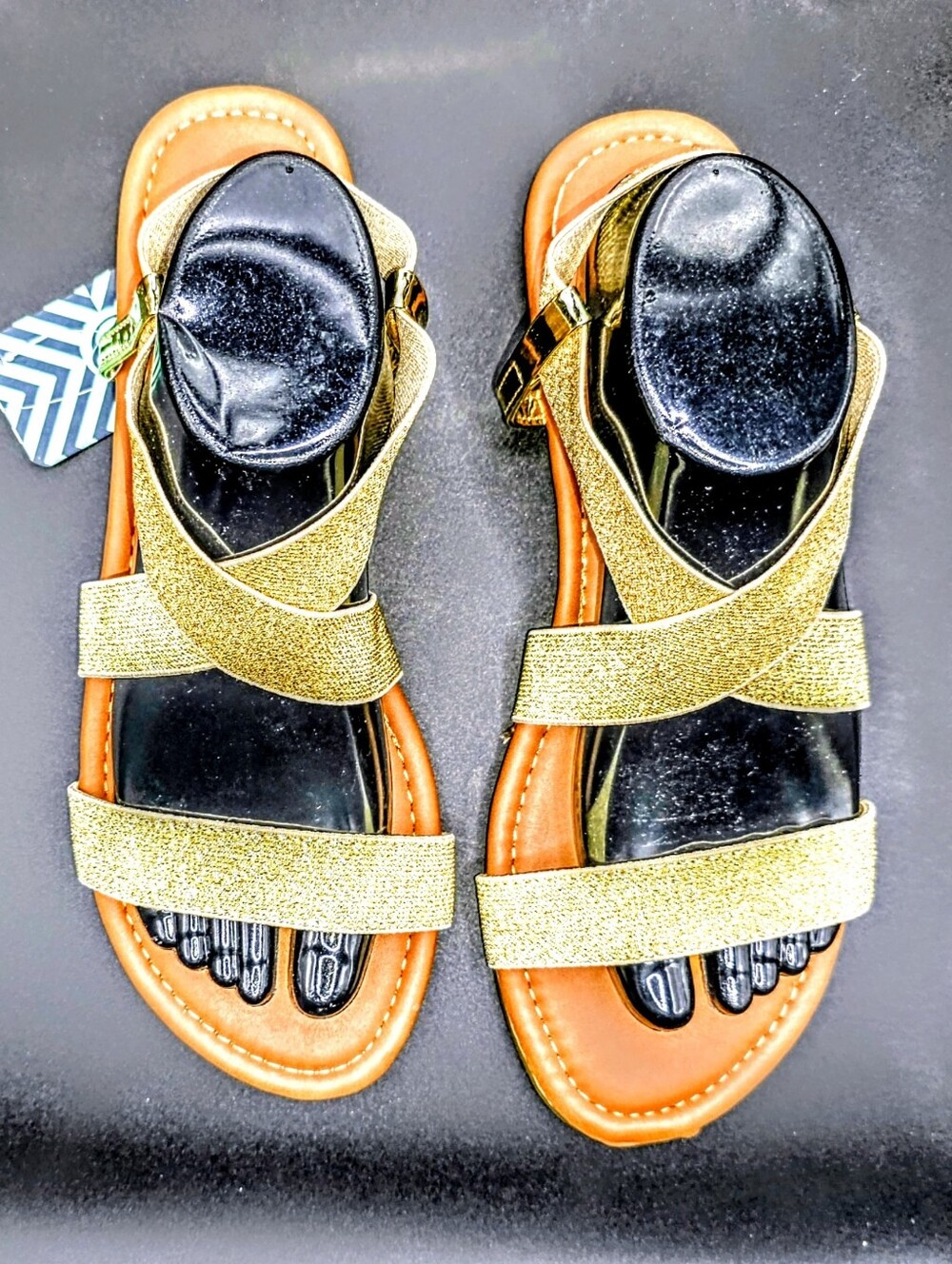 Trory 'Better Moves' Gold-Sparkle Strappy Sling-Back Sandals (11 M)
